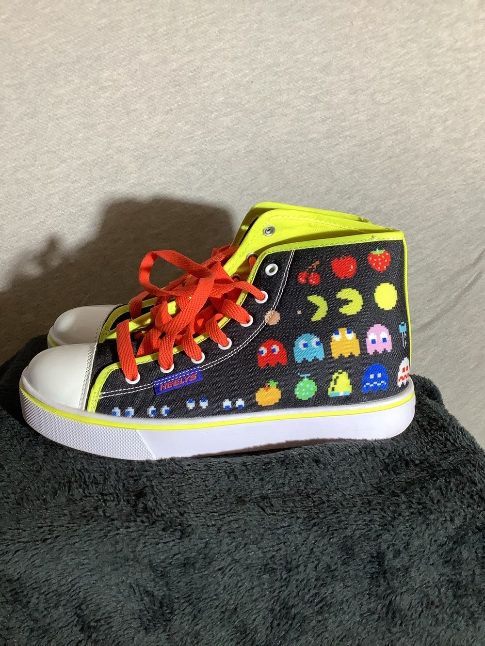 Heelys Kids' PacMan High-Top Sneakers in Black, Neon Yellow & Red - NO WHEELS